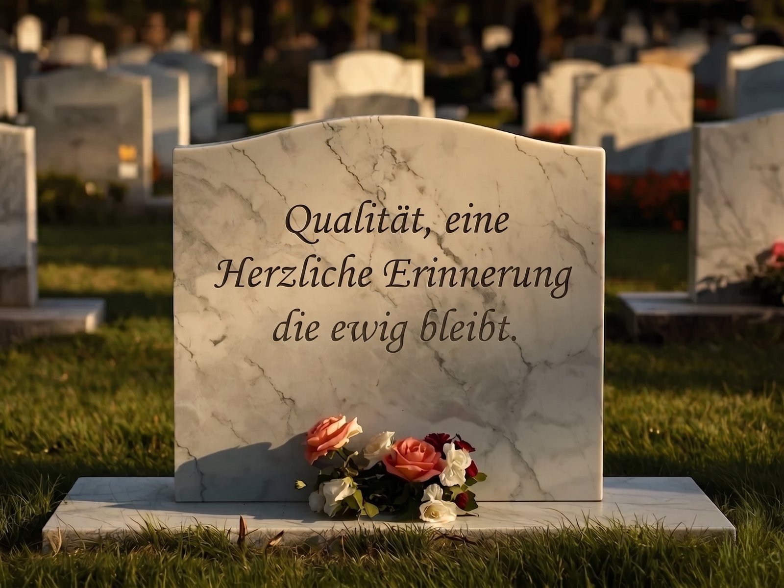 Eleganter Marmor-Grabstein mit Blumen: Qualität, eine herzliche Erinnerung die ewig bleibt