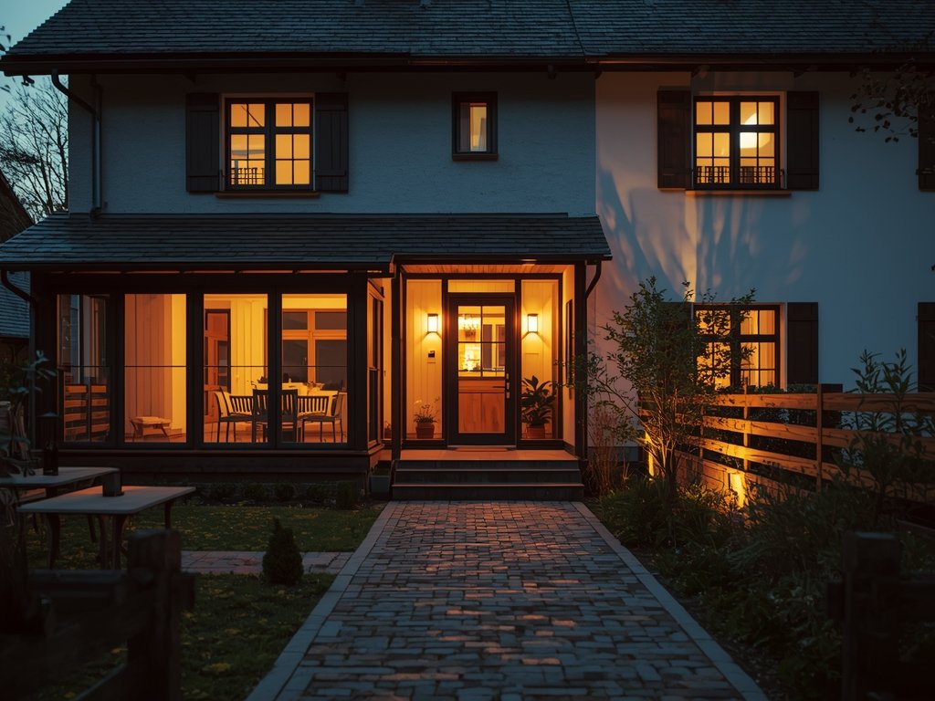 Einladende Villa mit warmem Licht