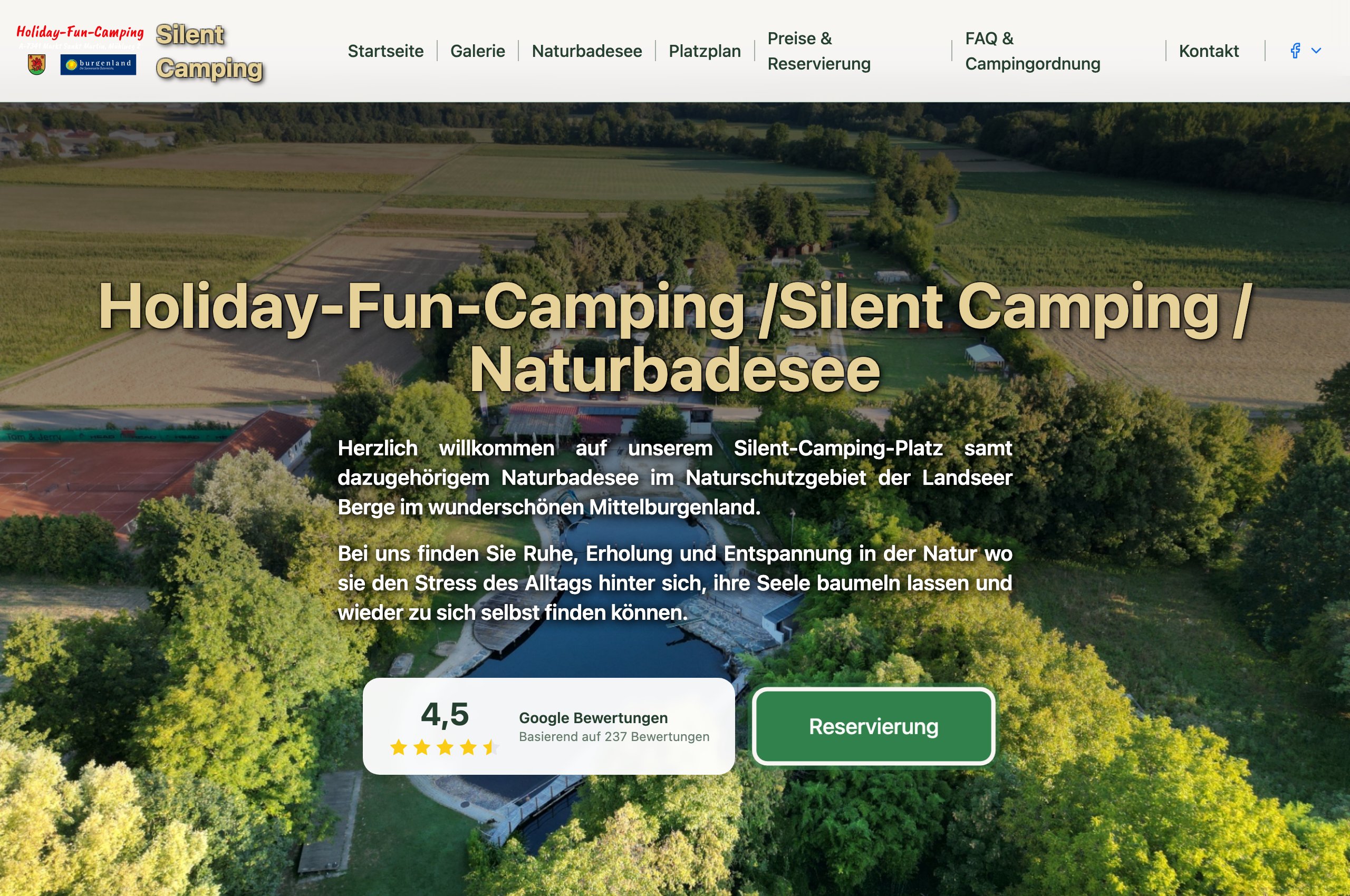Website Holiday-Fun-Camping Burgenland