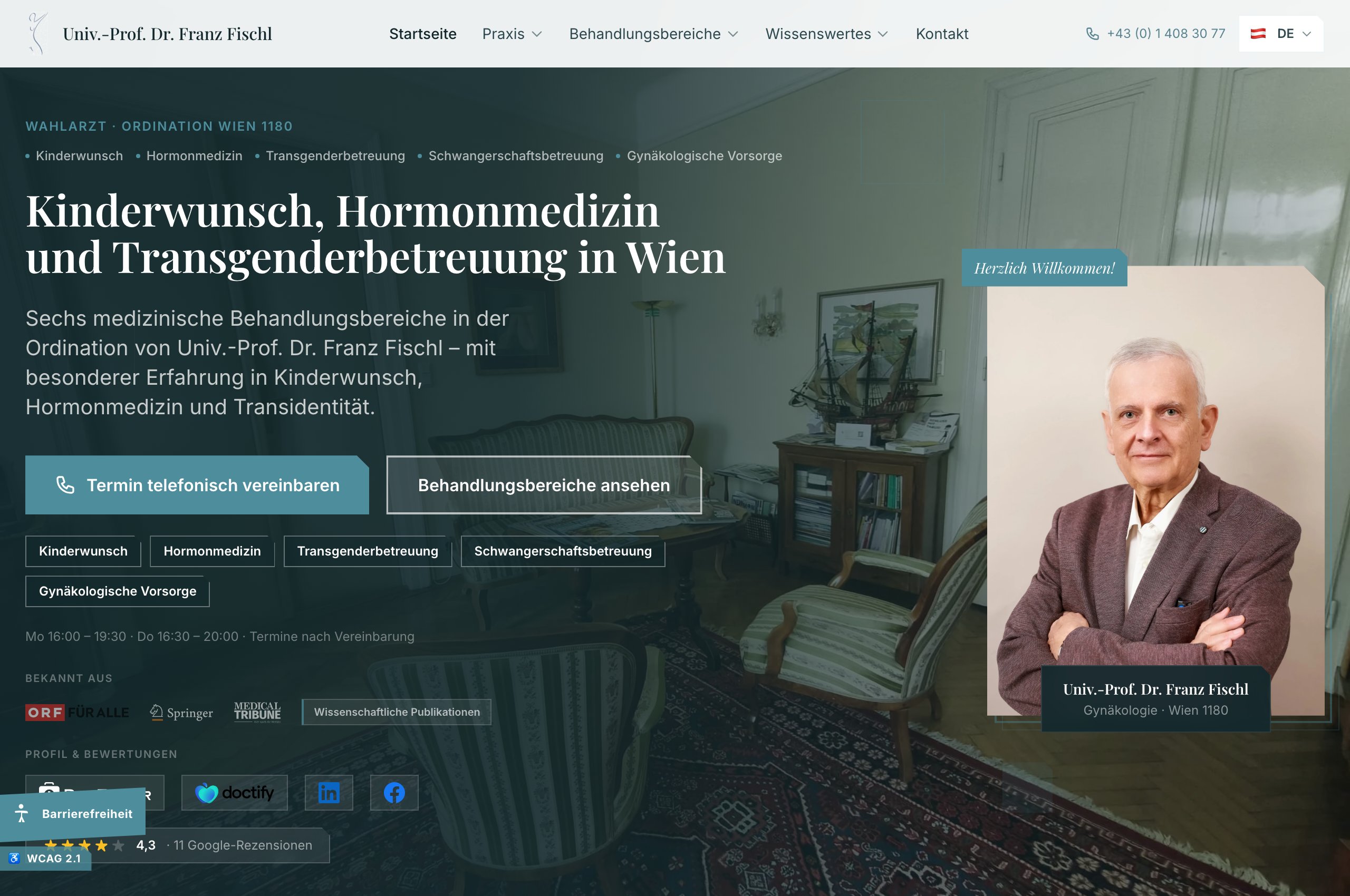 Website Univ.-Prof. Dr. Fischl